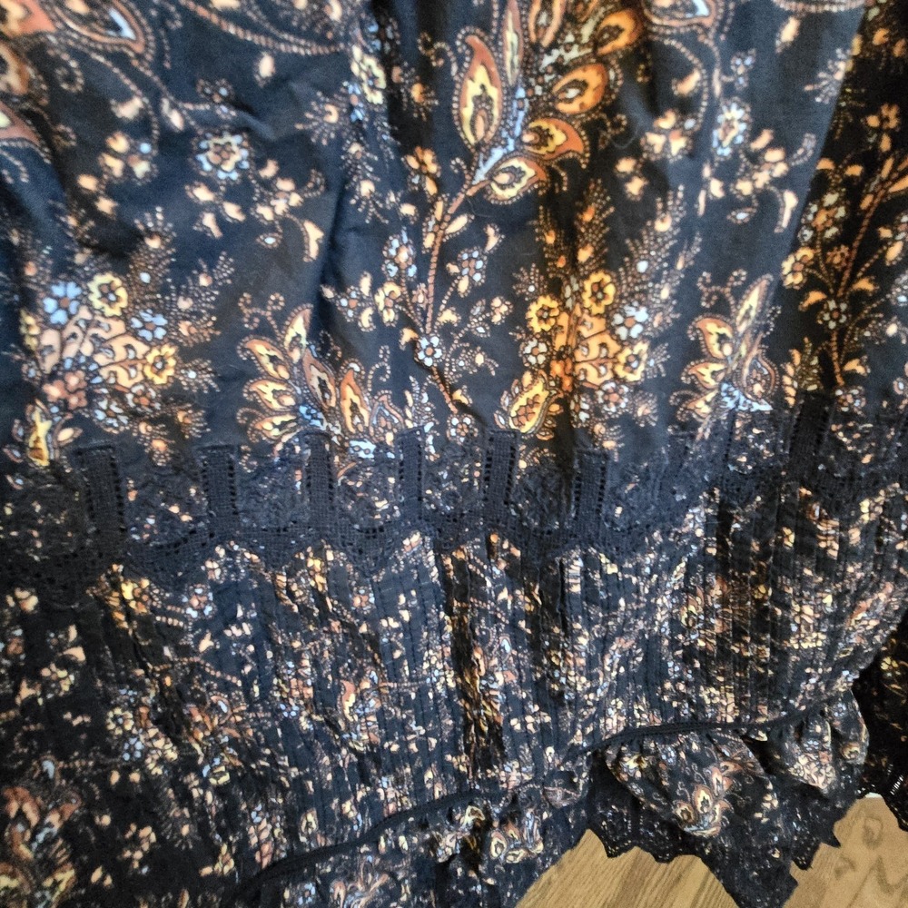 Ulla Johnson Jacqueline 8 Black Floral Pleated Cocktail Evening Midi Dress - Picture 7 of 14
